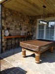 Covered Patio with Bar Seating for Four and Pool Table